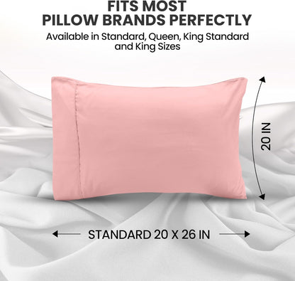 Utopia Bedding Pillow Cases - Soft Brushed Microfiber 2-Pack | Oeko-TEX Certified, 20x26 Inches (Pink)