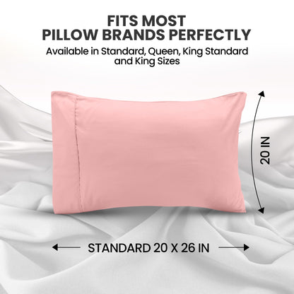 Utopia Bedding Pillow Cases King Size 2-Pack – Soft Brushed Microfiber – Envelope Closure – Perfect for Hospitals, Hotels, Guest Rooms – Oeko-TEX Certified, 20x40 Inches (Pink)