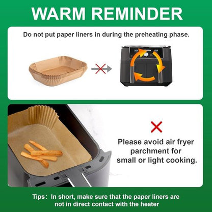 Bella Parchment Paper | 200 Pcs Air Fryer Liners for 4Qt & 6Qt Slim Air Fryers - Non-Stick & Easy Clean