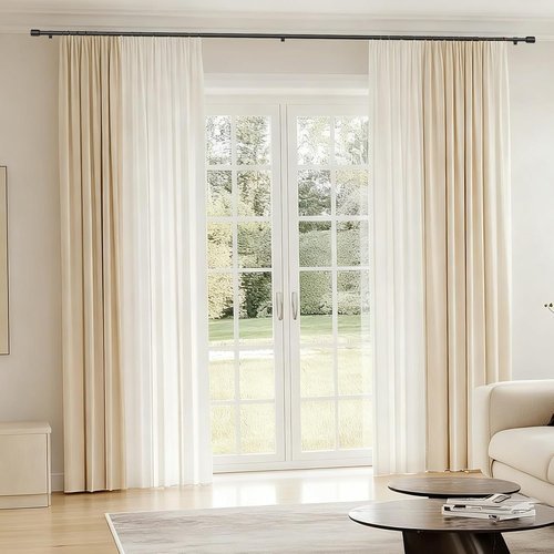 Adjustable Black Curtain Rods by [Brand Name] - 5/8” Diameter, 30-120 Inch for Windows | Perfect for Small Curtains