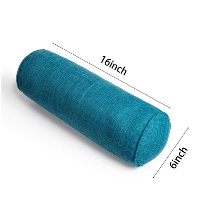 FINEASY Round Neck Pillow Roll Cervical Support Pillows Neck Pain Relief Cylinder Bolster Pillows with Removable Washable Cover for Sleeping, Chair, Car, Sofa (2, Turquoise)