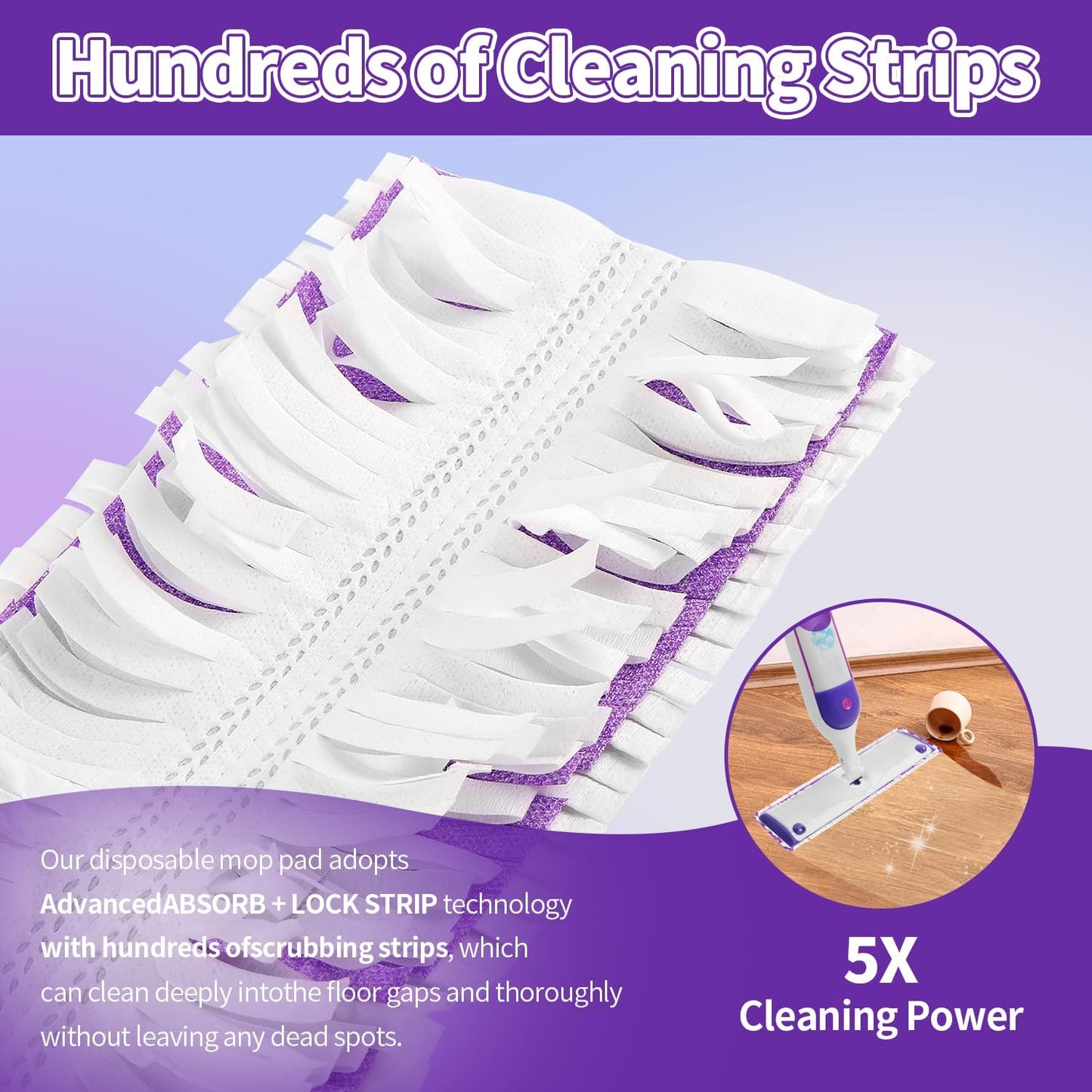 Swiffer Power Mop Pads - Disposable Multi-Surface Cleaning Refills | 10 Count for Wood Floors