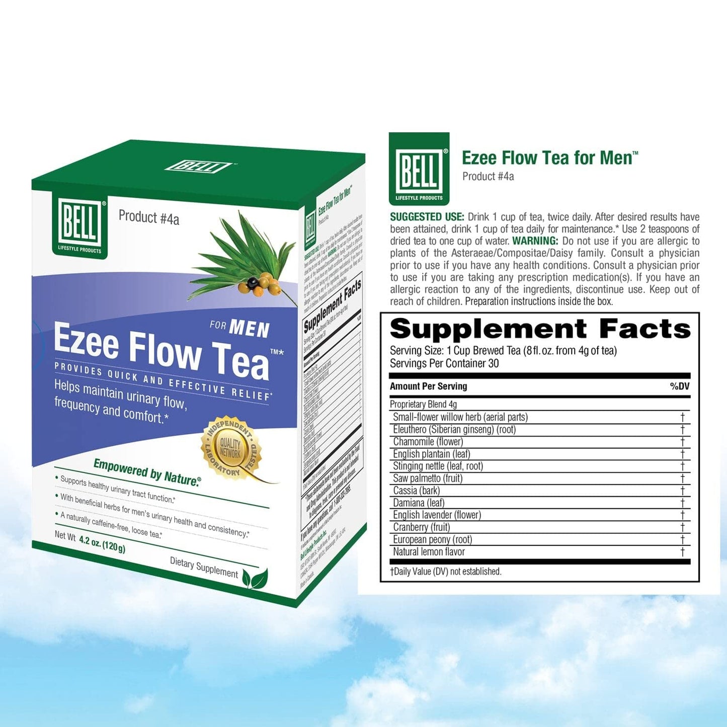 Bell Ezee Flow Urinary Support Tea for Men -A Natural Solution - Helps Ease the Flow and Normalize Urinary Frequency without the Burning and Dribbling