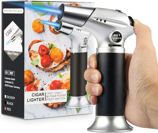 Skiennix Kitchen Blow Torch - Adjustable Flame Mini Lighter for BBQ, Baking & DIY Tasks