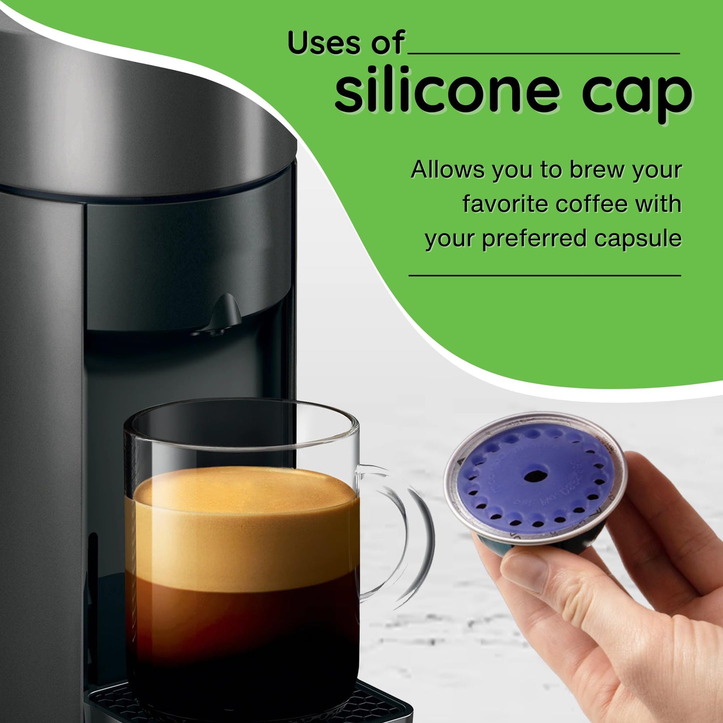 My-Cap Sampler Set - Fill Your Own Coffee Pods - Includes Cap, Lid, Foil Seals, Capsule Holder & Funnel - Complete Solution to Make Your Own Capsules for Nespresso VertuoLine Brewers