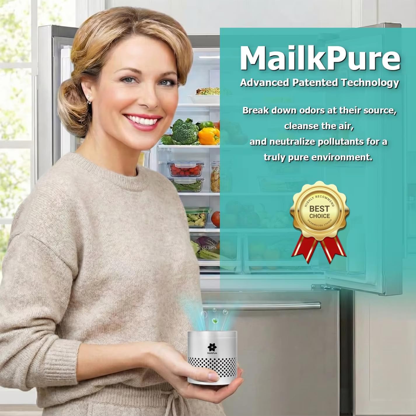 Skiennix Refrigerator Deodorizer - Long-Lasting Odor Eliminator for Fridge, Pantry & Cabinets | Lasts Up to 10 Years