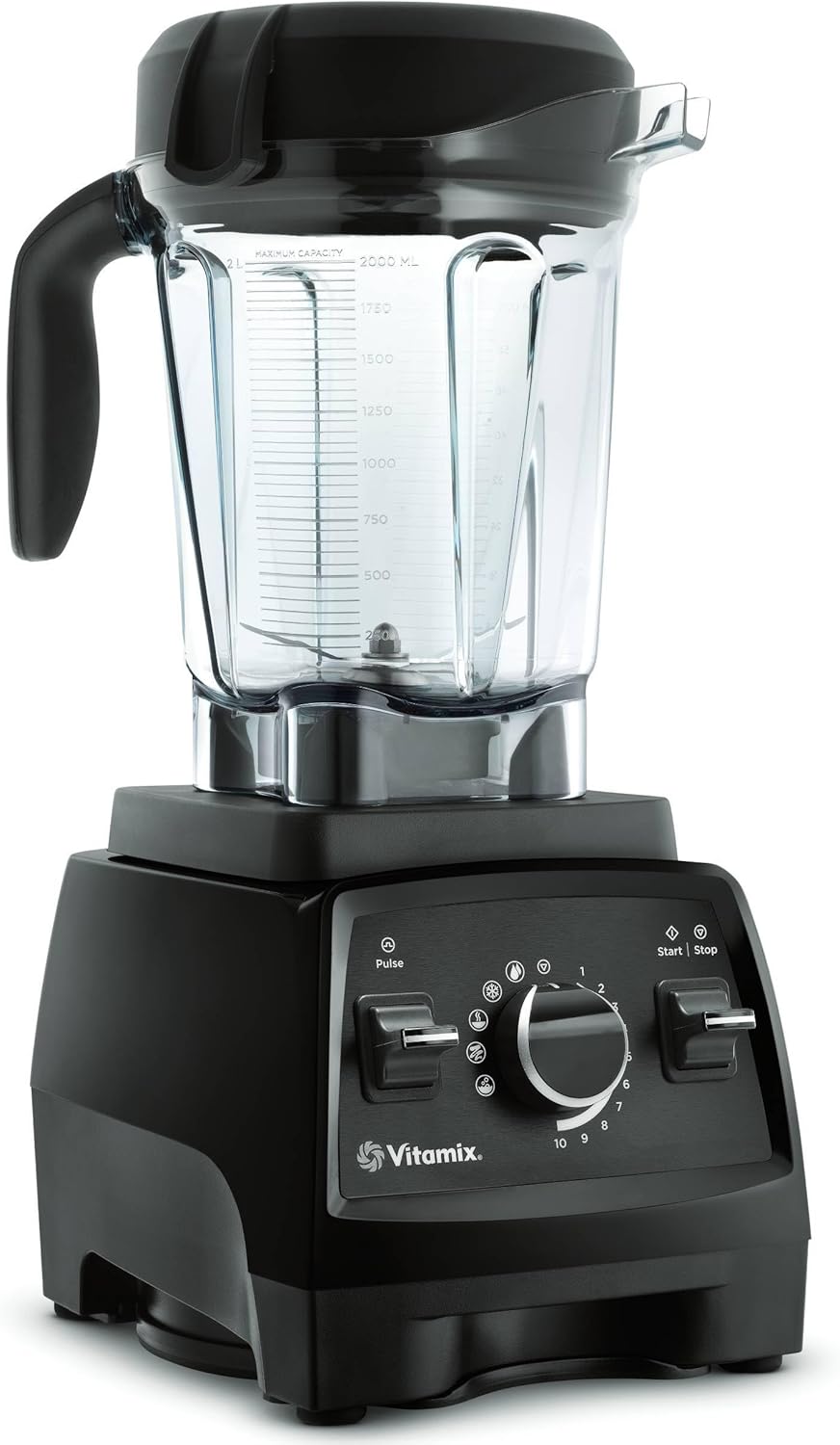 Vitamix Professional Series 750 Blender - 64 oz. Low-Profile Container, Black, Self-Cleaning, Professional-Grade