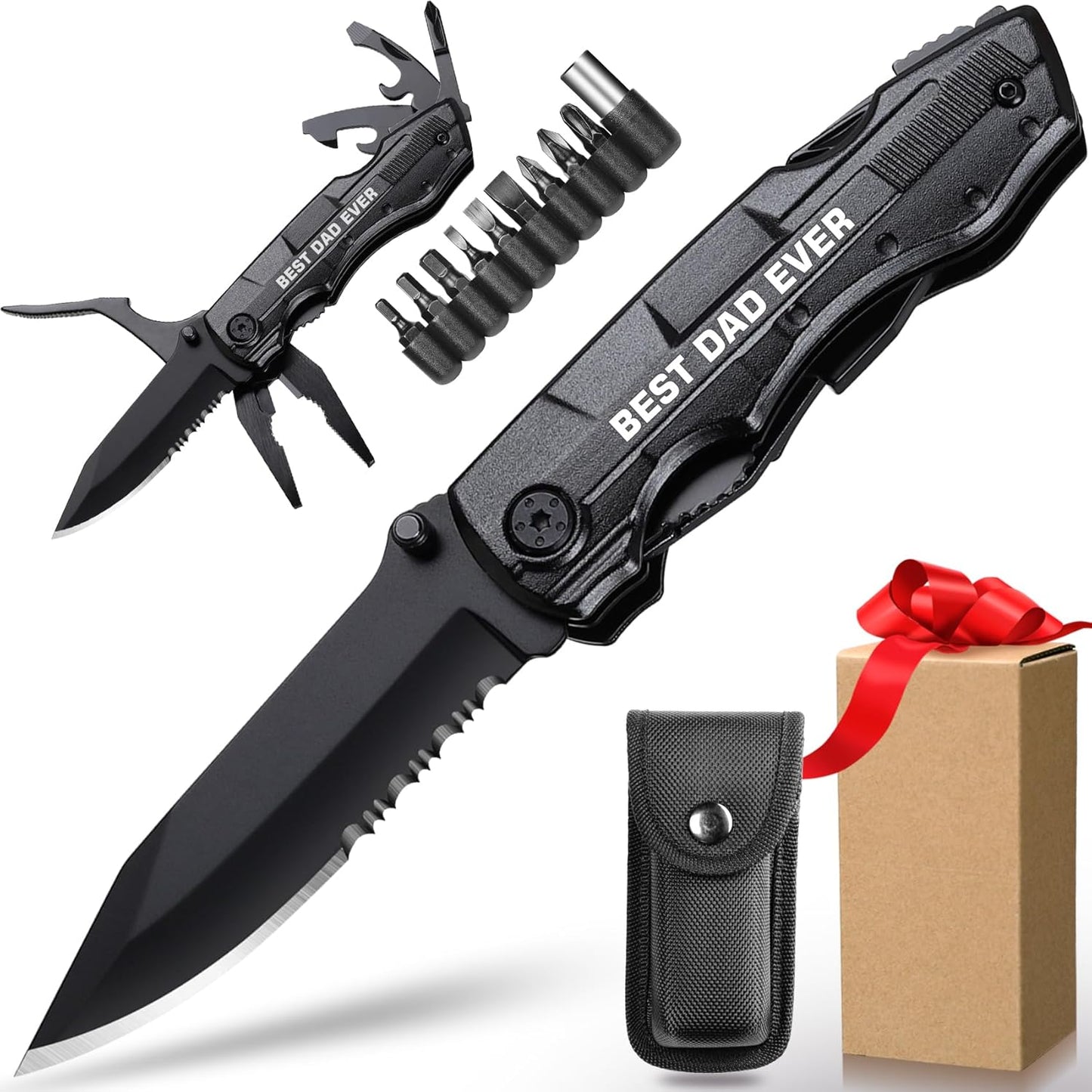BEST DAD EVER Multitool Knife by [Brand Name] - Perfect Gift for Father's Day, Christmas & Birthdays