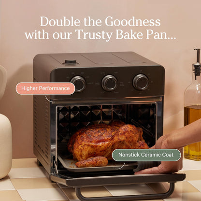 Our Place Wonder Oven Essentials Kit - Extra Air Fryer Basket & Nonstick Bake Pan | Eco-Friendly Blue Salt