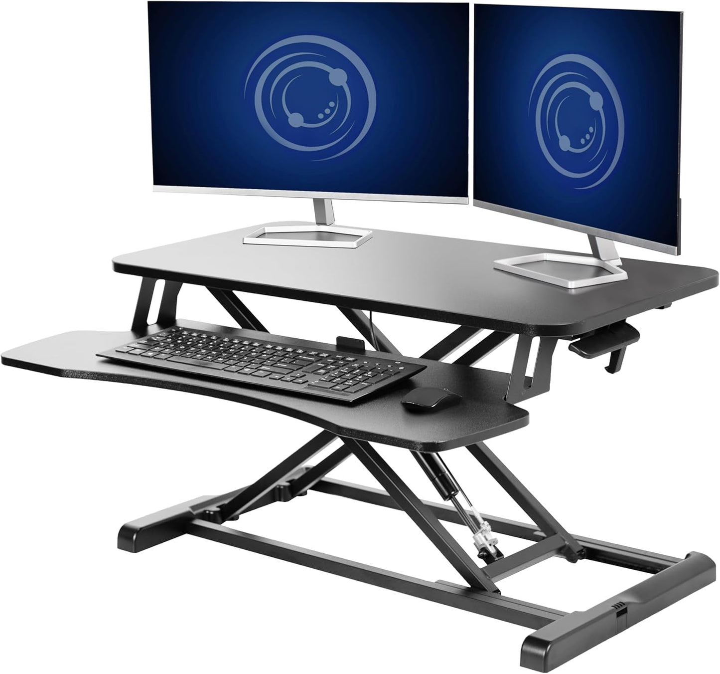 VIVO 32-Inch Height Adjustable Desk Converter - Dual Monitor Sit to Stand Workstation | Black