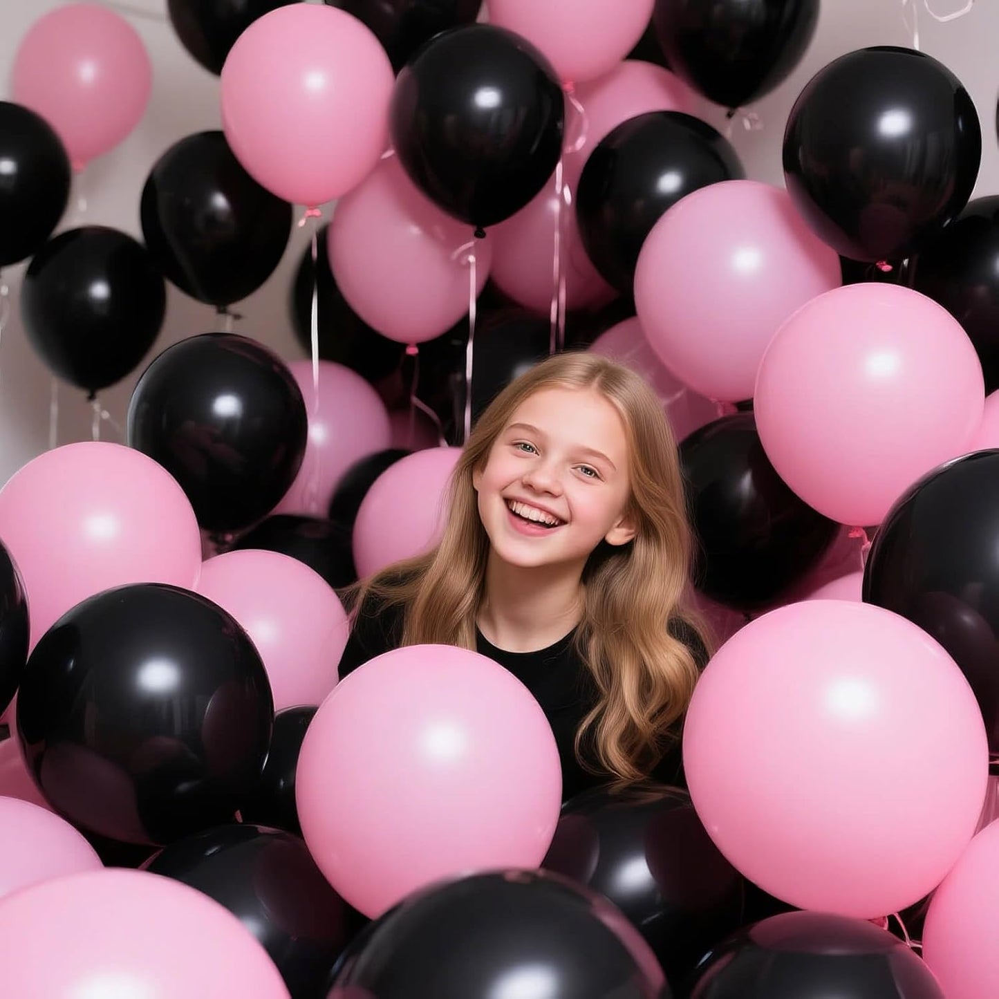 110pcs Black Latex Balloons - 12 Inch Party Balloons for Birthdays, Baby Showers & Weddings