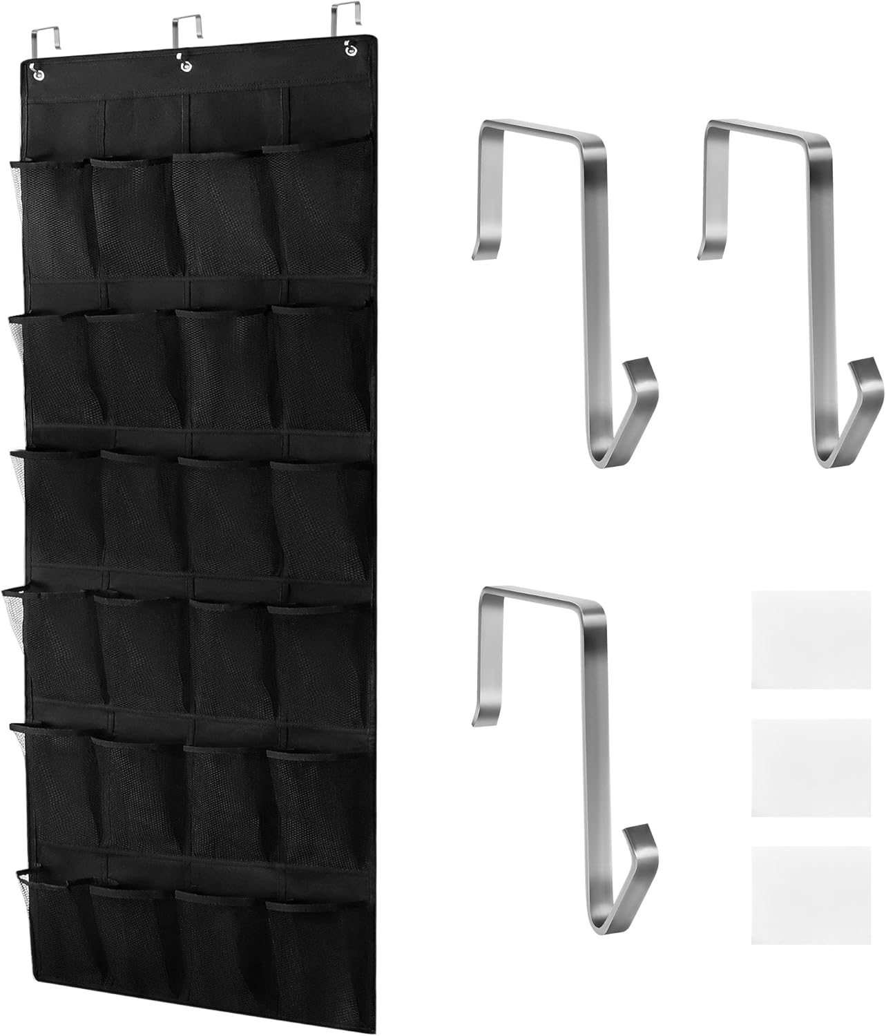 Skiennix Over The Door Shoe Organizer - 24 Large Pockets for Enhanced Closet Storage
