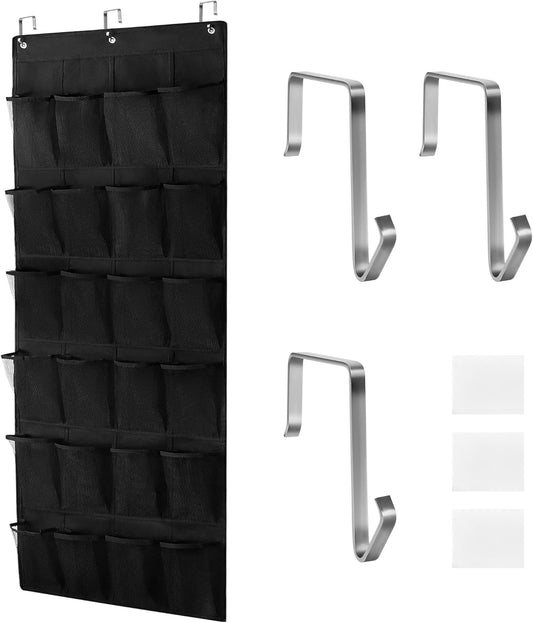 Skiennix Over The Door Shoe Organizer - 24 Large Pockets for Enhanced Closet Storage