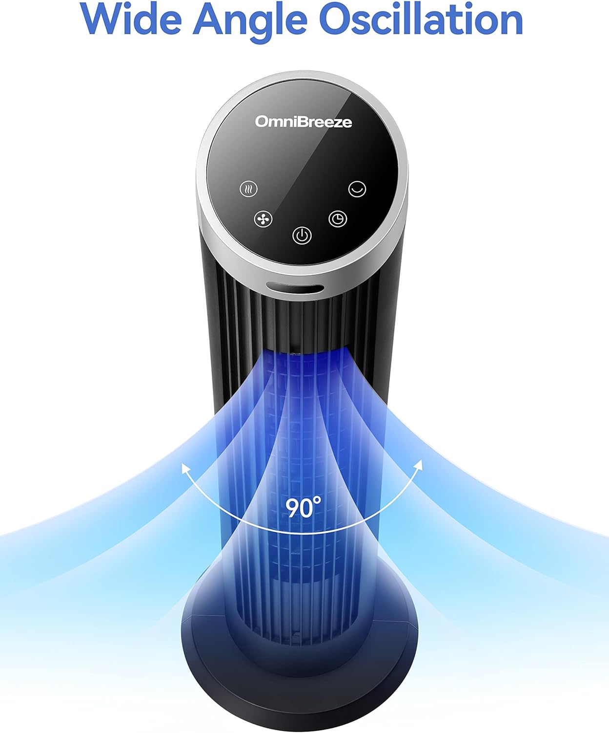 OmniBreeze Digital Electric Tower Fan, with Remote Control, LED Display, Standing Bladeless Floor Fans Cooling and Quite Indoor Living Room Bedroom use (36 Inch)…