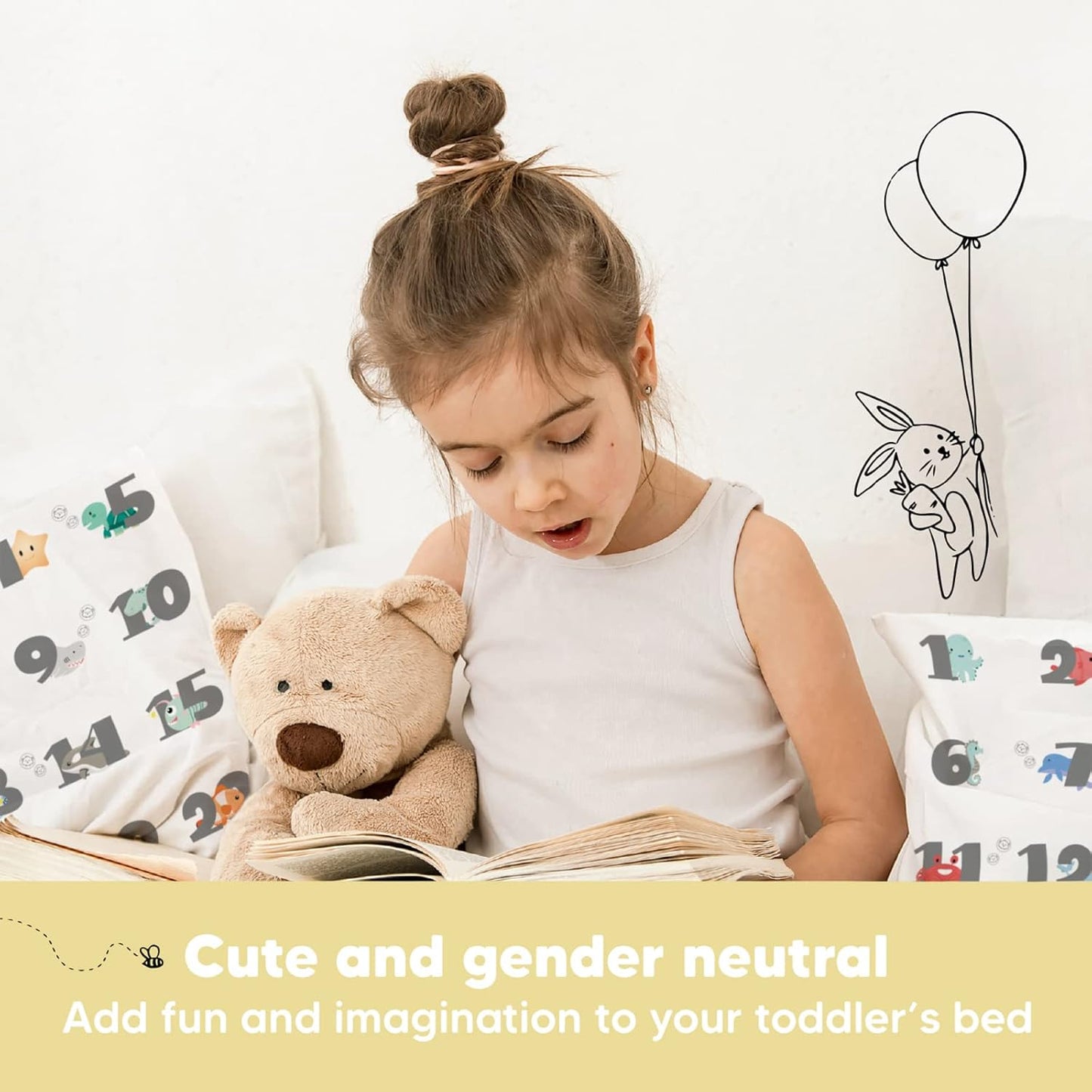 My Little Dreamy Toddler Pillow - Organic Cotton Travel Bed Pillow with Soft Pillowcase | 13x18 Inches, Machine Washable for Ages 2-5