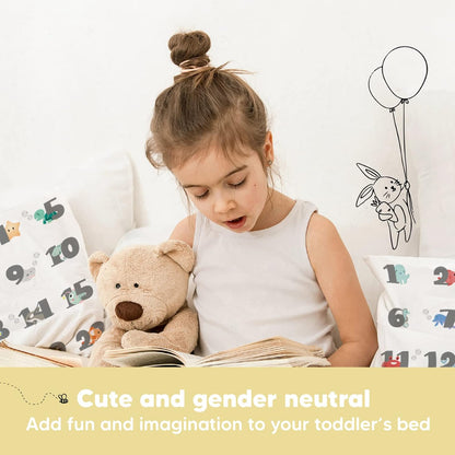 My Little Dreamy Toddler Pillow - Organic Cotton Travel Bed Pillow with Soft Pillowcase | 13x18 Inches, Machine Washable for Ages 2-5