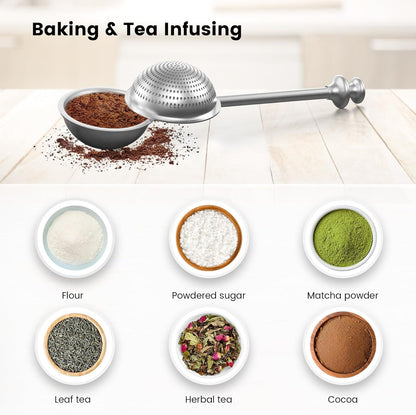 Skiennix Flour Sifter - One-Handed Stainless Steel Baking Tool for Flour, Sugar & Spices
