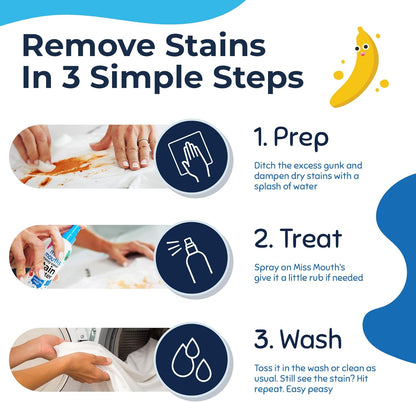 Miss Mouth's Messy Eater Stain Treater Spray - 4oz Stain Remover for Newborns & Babies | Effortlessly Removes Food, Grease & Coffee Stains
