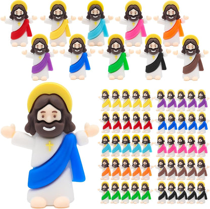 Yelakey Mini Jesus Figures - 50 Pack Pocket-Sized Christ Figurines | Perfect for Religious Party Favors