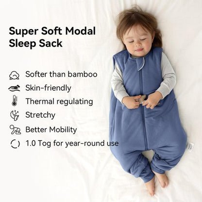 BubblePanda Modal Toddler Sleep Sack with Feet 12-24 Months 1.0 Tog Super Soft Sleep Bag Walker with Legs 1t-2t for Babies 2-Way Zipper Baby Wearable Blanket