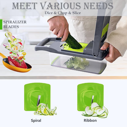Pro-Series 20-in-1 Mandoline Slicer - Versatile Veggie Chopper with Container for Effortless Meal Prep