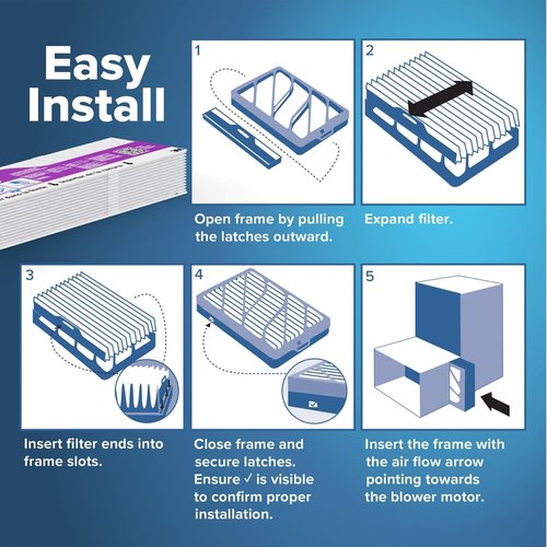 Filtrete Refillable Air Filter - MPR 1550, MERV 12, Allergen & Virus Protection | 16x25x4, 2 Pack