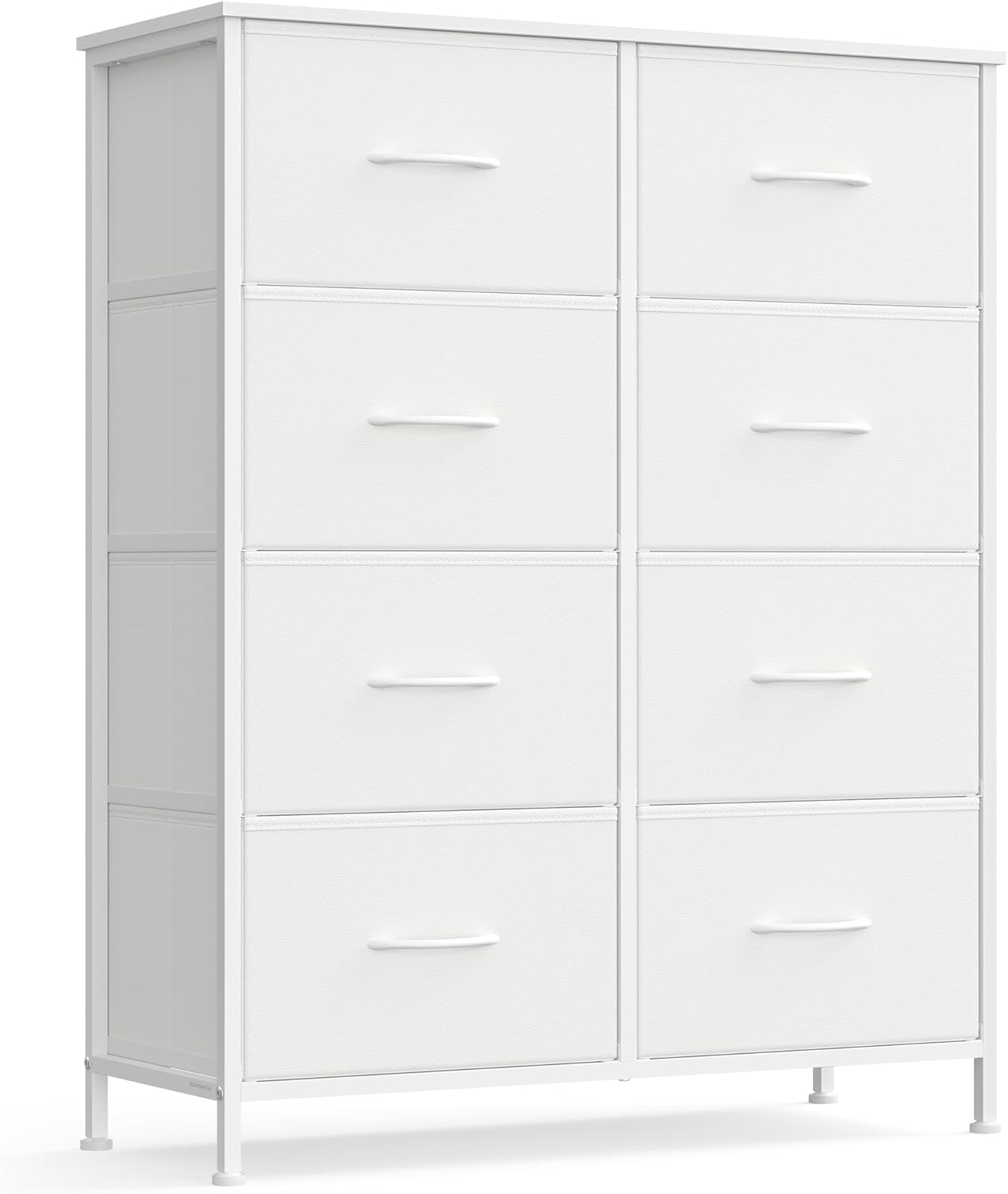 SONGMICS Dresser - 8-Drawer Storage Organizer Unit in Cloud White & Snow White | Stylish Bedroom Chest