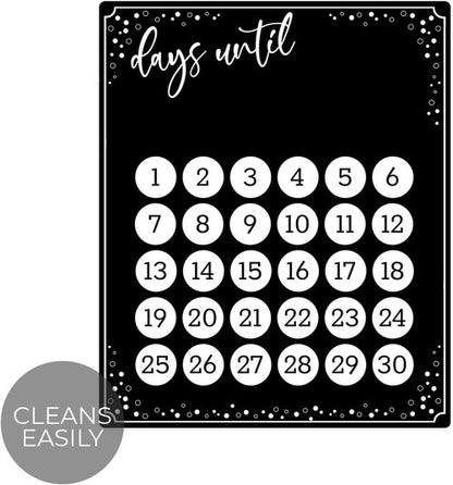 Event Countdown Board - 10" x 12" Black Dry Erase Calendar | Days Until Photo Prop Made in the USA