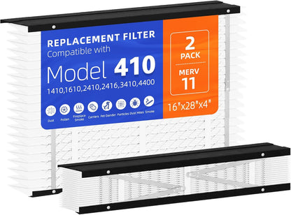 AprilAire 410 Replacement Filter - MERV 11 HVAC Air Purifier Filter | 16"x28"x4" Size, 2 Pack