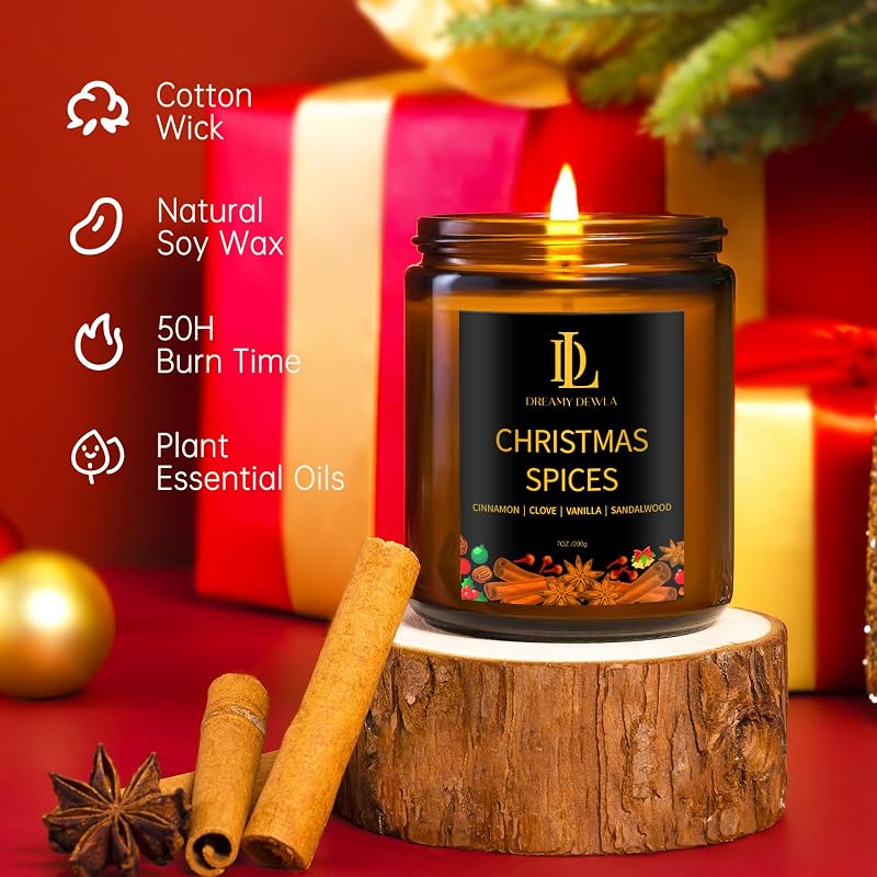 Christmas Candles Set – 6-Soy Candle Pack with Gift Box, 42oz – Variation: Christmas Candles-3+6 Pack