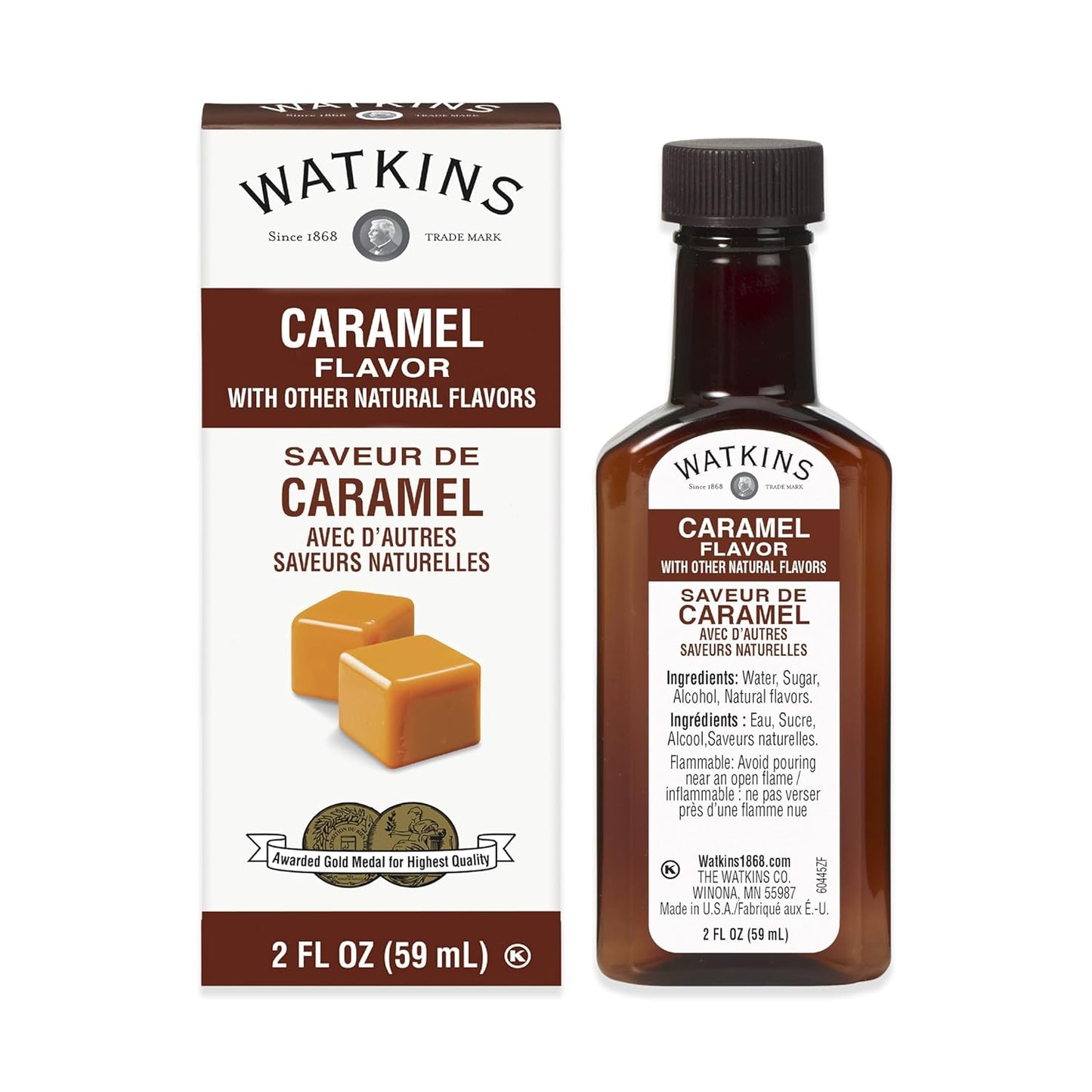 Watkins Caramel Flavor - 2 Oz Bottles | Pack of 6 for Delicious Baking and Cooking
