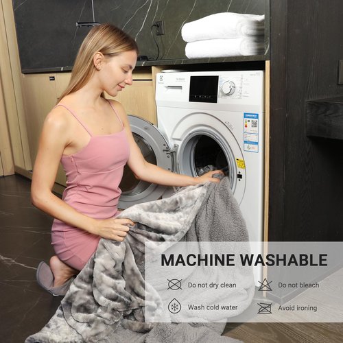 Heated Blanket Electric Throw, Heating Blanket Soft Sherpa Flannel Throw, Heat Blankets for Home & Office Machine Washable Overheating Protection 8 Hours Auto Off 10 Fast Heating Levels