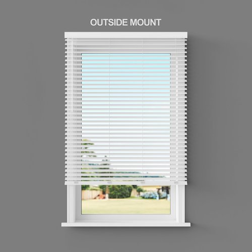 Lumino - 2" Cordless Flat Slat Faux Wood Window Blinds for Home - 18" W x 36" L - White, Faux Wood Blinds for Indoor Windows, Venetian Room Darkening Blinds