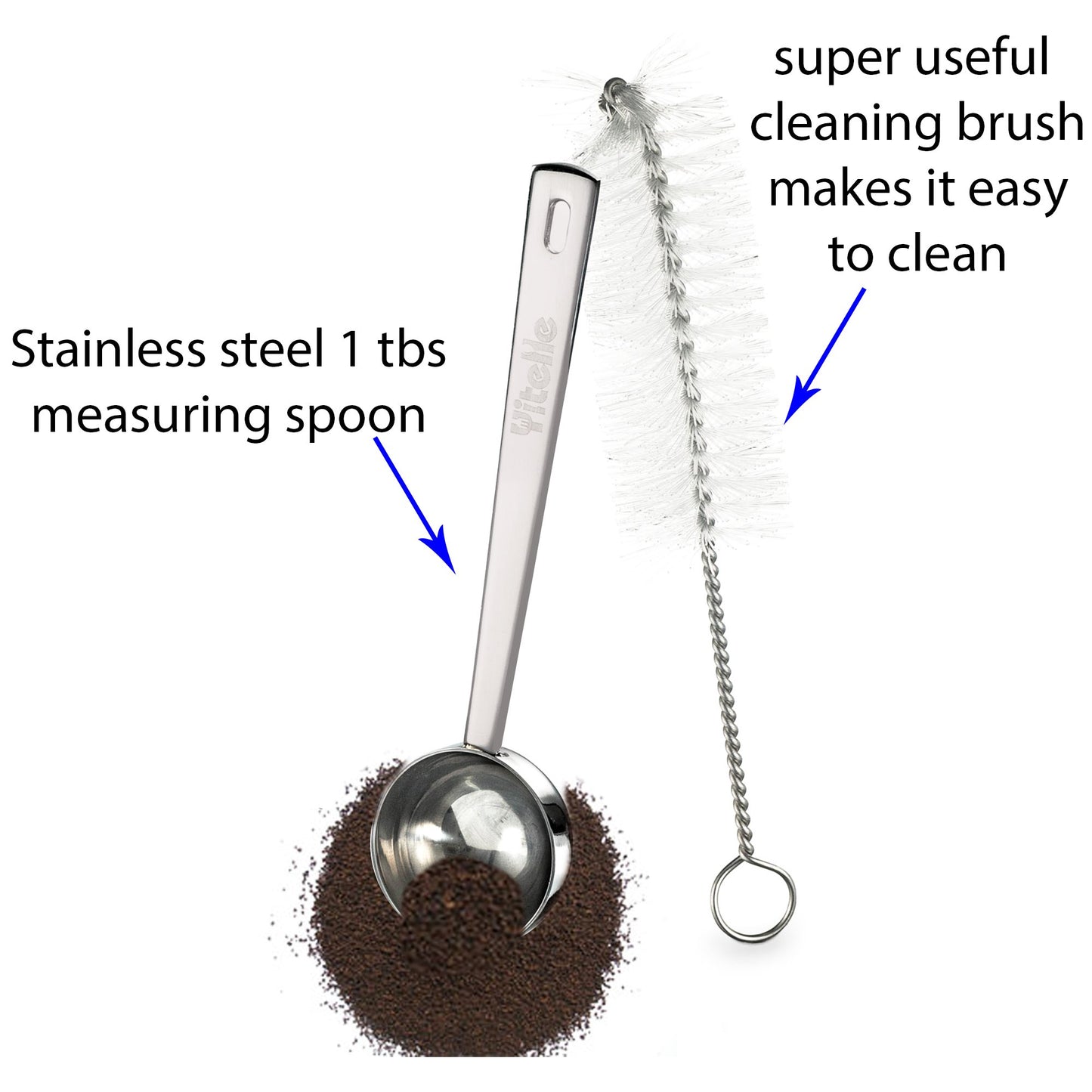 Stainless Steel Pour Over Coffee Cone Dripper with Cup Stand - Paperless and Reusable - Ultra Fine Micro Mesh Filter - BONUS: Coffee Scooping Spoon + Cleaning Brush - [1-4 Cup]