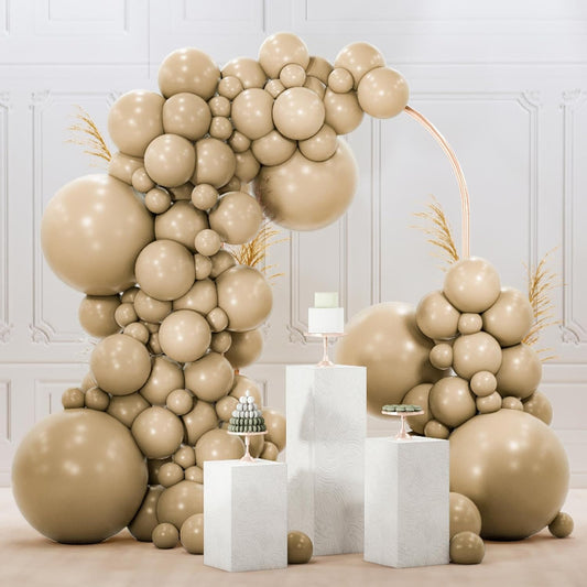 PartyWoo Cream Balloons - 120 Pcs in Beige, Ivory & Nude | Perfect for Graduation & Baby Showers