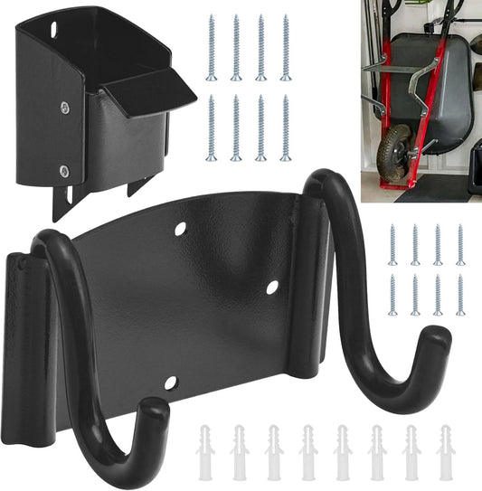 Wheelbarrow Storage Bracket - Heavy Duty 90 lbs Capacity Hook with Spring Loaded Safety Latch