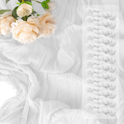 Skiennix 12-Pack White Spring Easter Table Runners - 10FT Boho Gauze Cheesecloth | 21 x 120 Inch for Weddings & Parties