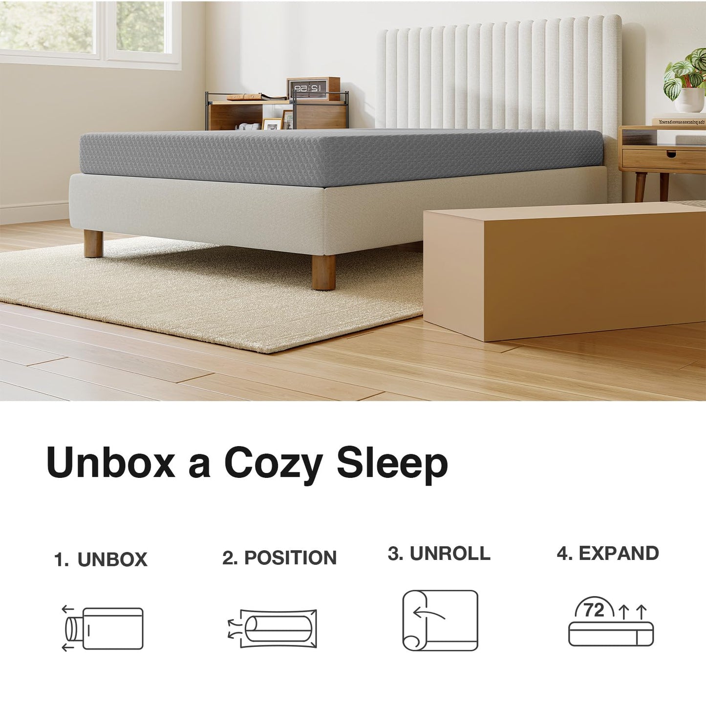 Novilla 6 Inch Twin Mattress in a Box, Cooling Twin Memory Foam Mattress for Pressure Relieving, Supportive Foam & Breathable Fabric, CertiPUR-US Certified Bed Mattresses for Kid & Adult