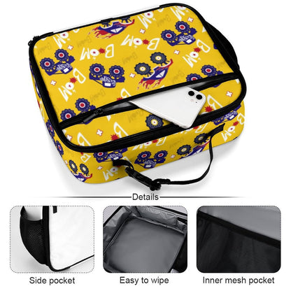 Muishi Monster Truck Reusable Lunch Box Insulated Lunch Bag Cooler Bag Lunchbox Meal Food Container Tote Bag for Kids Boy School Camping Hiking Picnic Beach Travel