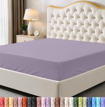 Utopia Bedding King Fitted Sheet - Soft Microfiber - Deep Pocket, Shrinkage & Fade Resistant | Lavender