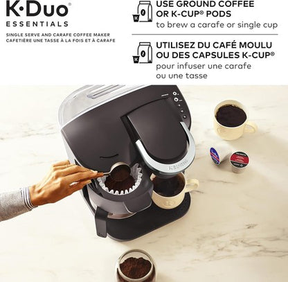Keurig K-Duo Essentials Coffee Maker - Single Serve & Carafe Brewing | Versatile & Convenient