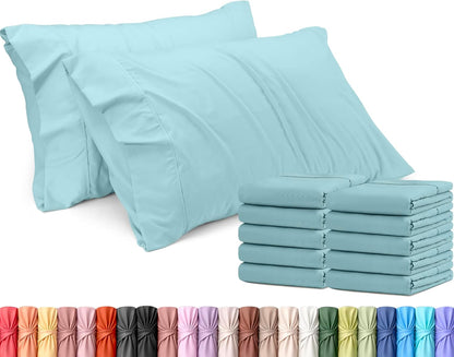 Utopia Bedding Queen Pillow Cases - Soft Brushed Microfiber - 12 Pack, Spa Blue - Fade Resistant 20 x 30 Inches
