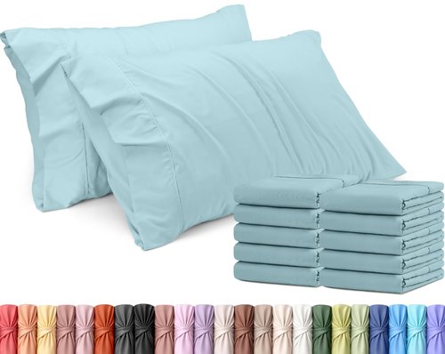 Utopia Bedding Queen Pillow Cases - 12 Pack - Envelope Closure - Soft Brushed Microfiber Fabric - Shrinkage and Fade Resistant Pillow Covers Queen Size 20 X 30 Inches (Queen, Spa Blue)