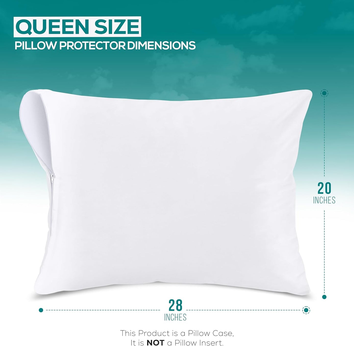 Utopia Bedding Waterproof Pillow Protectors - Bed Bug & Dust Mite Proof | Queen Size (Set of 4) - White
