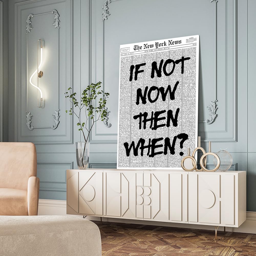 Positive Affirming Quotes Poster - Black and White Retro Wall Art for Bedroom | 24x36 Inch Unframed