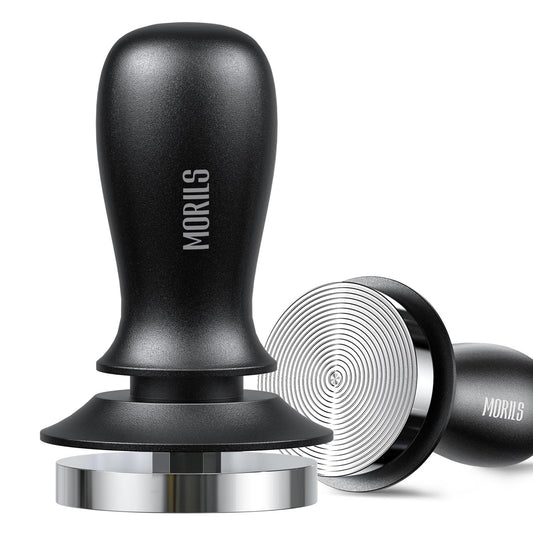 MORILS Espresso Tamper 53mm, MORILS Premium Barista Coffee Tamper with Constant 30lb Calibrated Spring Loaded, Stainless Steel Base, Fits for All 53mm 54mm Portafilters, Espresso Accessories, Black