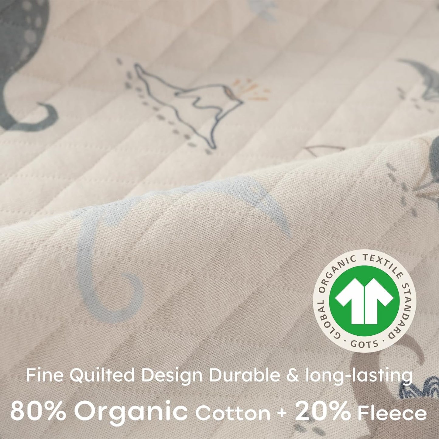 Yoofoss Baby Sleep Sack - Organic Cotton Long Sleeve Wearable Blanket for Infants 6-12 Months | 1.0 Tog