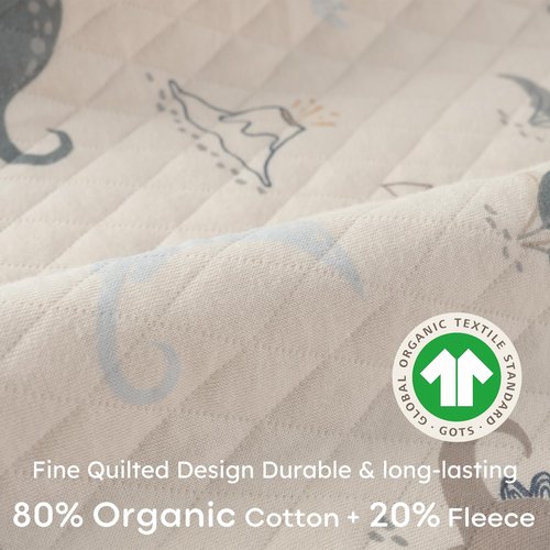 Yoofoss Baby Sleep Sack 6-12 Months 1.0 Tog Long Sleeve Sleep Sack Organic Cotton Wearable Blanket for Infants 2-Way Zipper Quilted Sleeping Sacks(Medium)