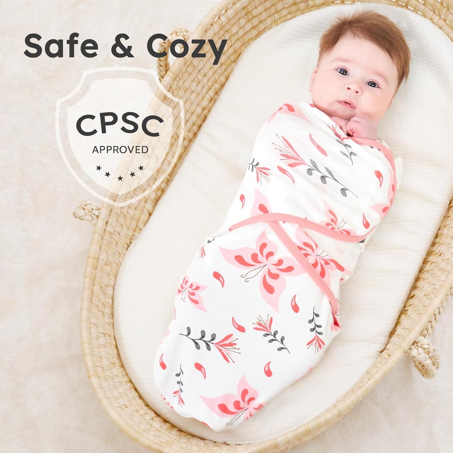 Yoofoss Baby Swaddles - 100% Cotton Adjustable Swaddle Sack | Soft & Breathable for Newborns (0-3 Months, 3 Pack)