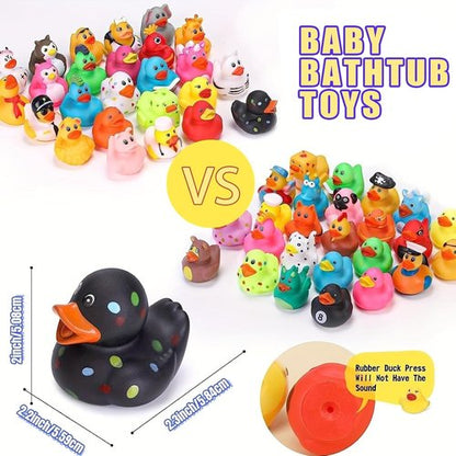 LINICE Mini Rubber Ducks - 30 Pcs Assorted Bath Toys for Toddlers | Perfect Party Favors & Gifts